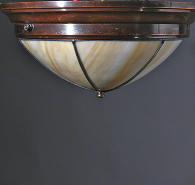 Arts & Crafts Leaded Glass Flush Dome